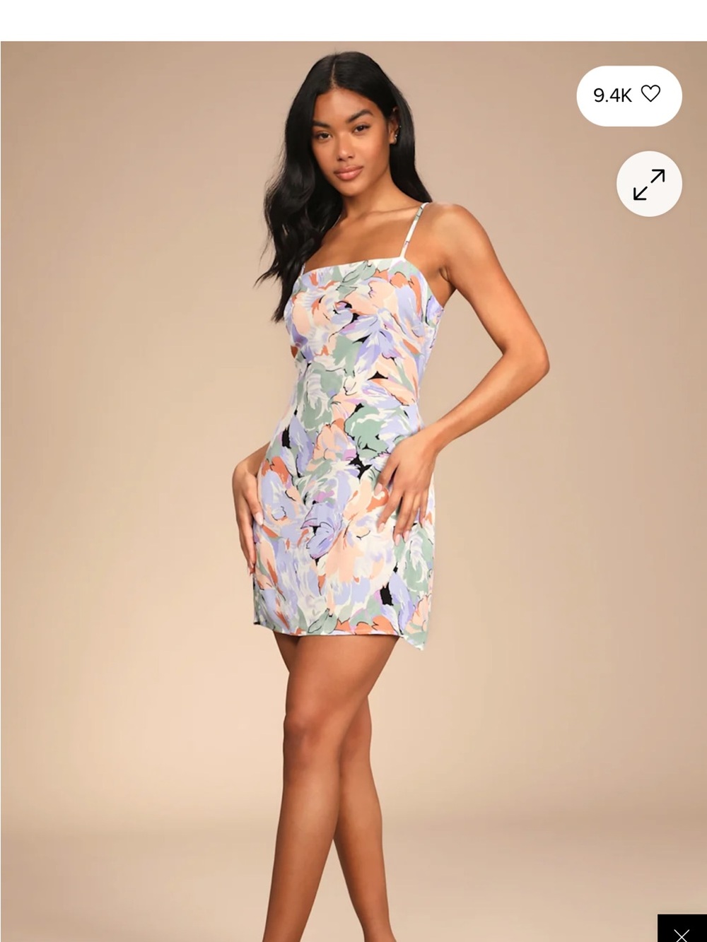 Lulu's Pastel Floral Mini Dress - Lavender, Mint, Peach size small NWT